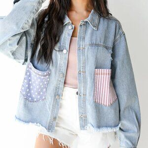 Dress Up - American Flag Vintage Denim Jacket